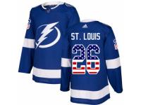 Men Adidas Tampa Bay Lightning #26 Martin St. Louis Blue USA Flag Fashion NHL Jersey