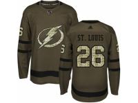 Men Adidas Tampa Bay Lightning #26 Martin St. Louis Green Salute to Service NHL Jersey