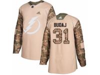 Men Adidas Tampa Bay Lightning #31 Peter Budaj Camo Veterans Day Practice NHL Jersey