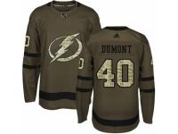 Men Adidas Tampa Bay Lightning #40 Gabriel Dumont Green Salute to Service NHL Jersey