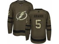 Men Adidas Tampa Bay Lightning #5 Dan Girardi Green Salute to Service NHL Jersey