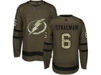 Men Adidas Tampa Bay Lightning #6 Anton Stralman Green Salute to Service NHL Jersey