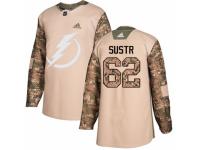 Men Adidas Tampa Bay Lightning #62 Andrej Sustr Camo Veterans Day Practice NHL Jersey