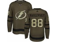 Men Adidas Tampa Bay Lightning #88 Andrei Vasilevskiy Green Salute to Service NHL Jersey