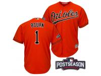 Men Baltimore Orioles Michael Bourn #1 Orange 2016 Postseason Patch Cool Base Jersey