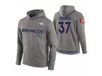 Men Denver Broncos #37 Royce Freeman Gray Circuit Wordmark Pullover Hoodie