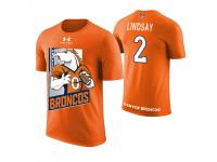Men Denver Broncos Phillip Lindsay #2 Orange Cartoon And Comic Artistic Painting T-Shirt