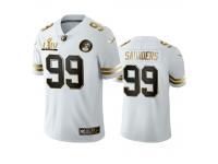 Men Khalen Saunders Chiefs White Super Bowl LIV Golden Edition Jersey