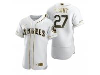 Men Los Angeles Angels Mike Trout Nike White Golden Edition Jersey