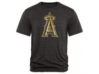 Men Los Angeles Angels of Anaheim Gold Collection Tri-Blend T-Shirt Black