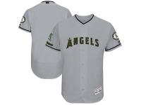 Men Los Angeles Angels of Anaheim Majestic Gray 2017 Memorial Day Authentic Collection Flex Base Team Jersey