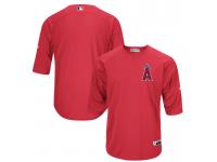 Men Los Angeles Angels On-Field 3/4 Sleeve Batting Practice Jersey - Red