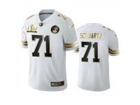 Men Mitchell Schwartz Chiefs White Super Bowl LIV Golden Edition Jersey