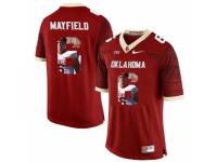 Men Oklahoma Sooners #6 Baker Mayfield Red With Portrait Print College Football Jersey