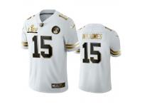 Men Patrick Mahomes Chiefs White Super Bowl LIV Golden Edition Jersey