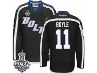 Men Reebok Tampa Bay Lightning #11 Brian Boyle Premier Black New Third 2015 Stanley Cup Patch NHL Jersey