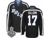 Men Reebok Tampa Bay Lightning #17 Alex Killorn Premier Black New Third 2015 Stanley Cup Patch NHL Jersey