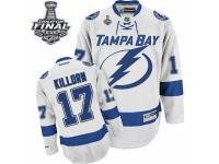 Men Reebok Tampa Bay Lightning #17 Alex Killorn Premier White Away 2015 Stanley Cup Patch NHL Jersey