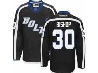 Men Reebok Tampa Bay Lightning #30 Ben Bishop Premier Black New Third NHL Jersey