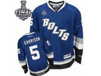 Men Reebok Tampa Bay Lightning #5 Jason Garrison Premier Royal Blue Third 2015 Stanley Cup Patch NHL Jersey