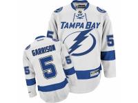 Men Reebok Tampa Bay Lightning #5 Jason Garrison Premier White Away NHL Jersey