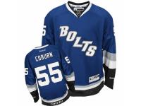 Men Reebok Tampa Bay Lightning #55 Braydon Coburn Premier Royal Blue Third NHL Jersey