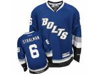 Men Reebok Tampa Bay Lightning #6 Anton Stralman Premier Royal Blue Third NHL Jersey