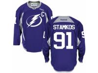 Men Reebok Tampa Bay Lightning #91 Steven Stamkos Premier Purple Practice NHL Jersey