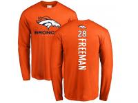 Men Royce Freeman Orange Backer NFL Nike Denver Broncos #28 Long Sleeve T-Shirt