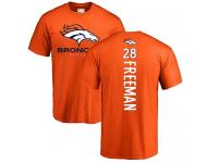 Men Royce Freeman Orange Backer NFL Nike Denver Broncos #28 T-Shirt