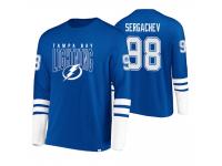 Men Tampa Bay Lightning Mikhail Sergachev #98 Tri-Blend Blue-White Jersey