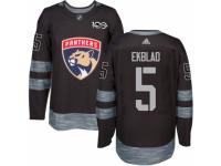 Men's Adidas Florida Panthers #5 Aaron Ekblad Premier Black 1917-2017 100th Anniversary NHL Jersey