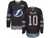Men's Adidas NHL Tampa Bay Lightning #10 J.T. Miller Authentic Jersey Black 1917-2017 100th Anniversary Adidas