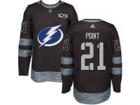 Men's Adidas NHL Tampa Bay Lightning #21 Brayden Point Authentic Jersey Black 1917-2017 100th Anniversary Adidas