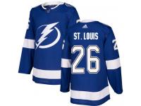 Men's Adidas NHL Tampa Bay Lightning #26 Martin St. Louis Authentic Home Jersey Royal Blue Adidas