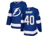 Men's Adidas NHL Tampa Bay Lightning #40 Gabriel Dumont Authentic Home Jersey Royal Blue Adidas