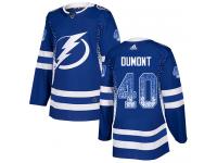 Men's Adidas NHL Tampa Bay Lightning #40 Gabriel Dumont Authentic Jersey Blue Drift Fashion Adidas