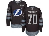 Men's Adidas NHL Tampa Bay Lightning #70 Louis Domingue Authentic Jersey Black 1917-2017 100th Anniversary Adidas