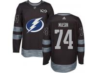 Men's Adidas NHL Tampa Bay Lightning #74 Dominik Masin Authentic Jersey Black 1917-2017 100th Anniversary Adidas