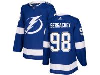 Men's Adidas NHL Tampa Bay Lightning #98 Mikhail Sergachev Authentic Home Jersey Royal Blue Adidas