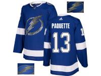 Men's Adidas Tampa Bay Lightning #13 Cedric Paquette Royal Blue Authentic Fashion Gold NHL Jersey