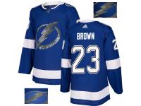 Men's Adidas Tampa Bay Lightning #23 J.T. Brown Royal Blue Authentic Fashion Gold NHL Jersey