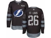 Men's Adidas Tampa Bay Lightning #26 Martin St. Louis Premier Black 1917-2017 100th Anniversary NHL Jersey