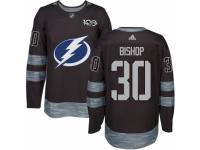 Men's Adidas Tampa Bay Lightning #30 Ben Bishop Premier Black 1917-2017 100th Anniversary NHL Jersey