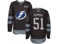 Men's Adidas Tampa Bay Lightning #51 Valtteri Filppula Premier Black 1917-2017 100th Anniversary NHL Jersey