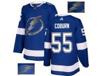 Men's Adidas Tampa Bay Lightning #55 Braydon Coburn Royal Blue Authentic Fashion Gold NHL Jersey