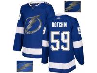 Men's Adidas Tampa Bay Lightning #59 Jake Dotchin Royal Blue Authentic Fashion Gold NHL Jersey