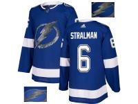 Men's Adidas Tampa Bay Lightning #6 Anton Stralman Royal Blue Authentic Fashion Gold NHL Jersey