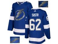 Men's Adidas Tampa Bay Lightning #62 Andrej Sustr Royal Blue Authentic Fashion Gold NHL Jersey