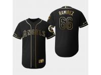 Men's Angels 2019 Black Golden Edition JC Ramirez Flex Base Stitched Jersey
